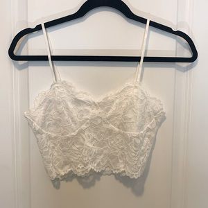 Stretchy White Lace Bralette